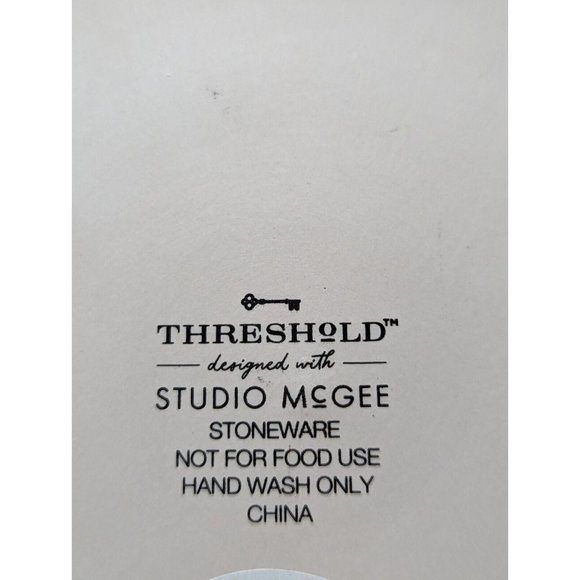 7" x 7" Round Carved Ceramic Box Pink Wood Handle  - Threshold Studio McGee - Picture 2 of 7